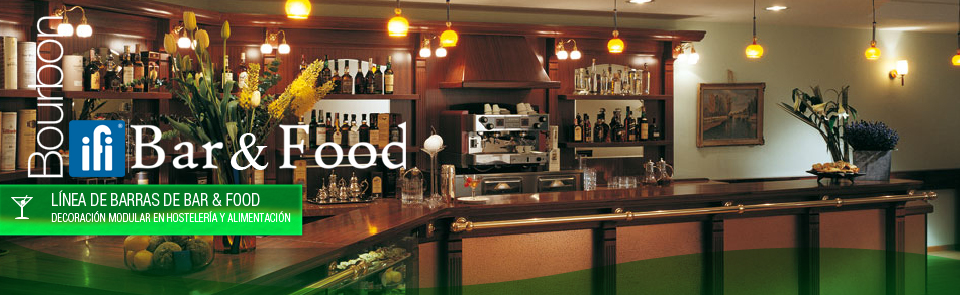 Línea de Barras de Bar-Food, Decoración Modular en Hostelería y Alimentación